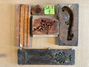 Set of 5 19th Century Antique Carved Picture Framing Moulds - For Compo Frames