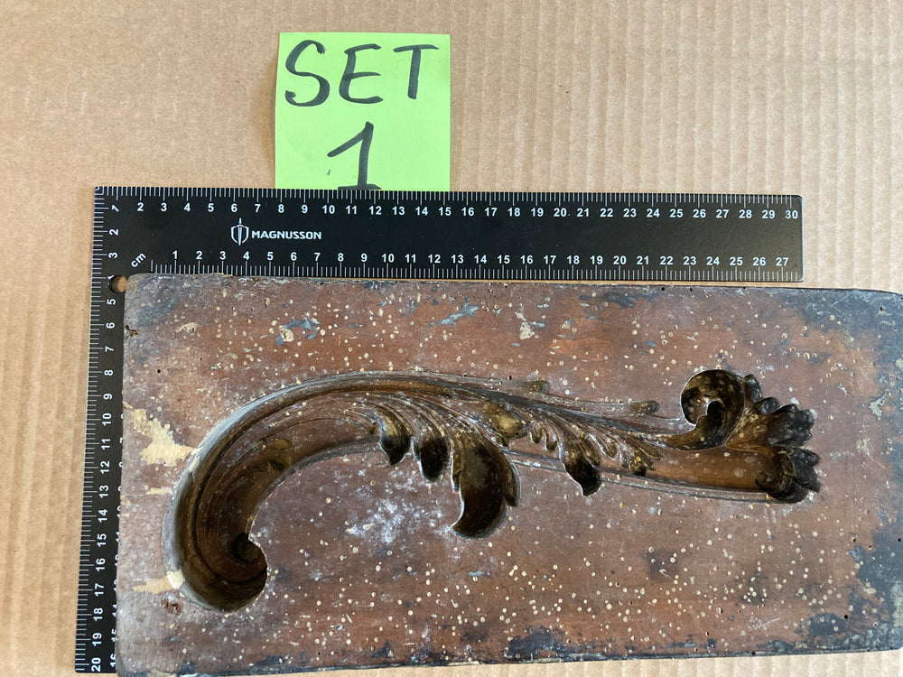 Set of 5 19th Century Antique Carved Picture Framing Moulds - For Compo Frames