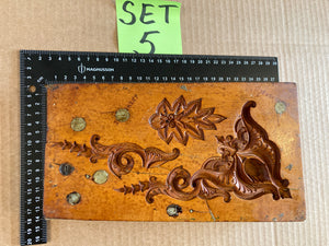 Set of 5 19th Century Antique Carved Picture Framing Moulds - For Compo Frames