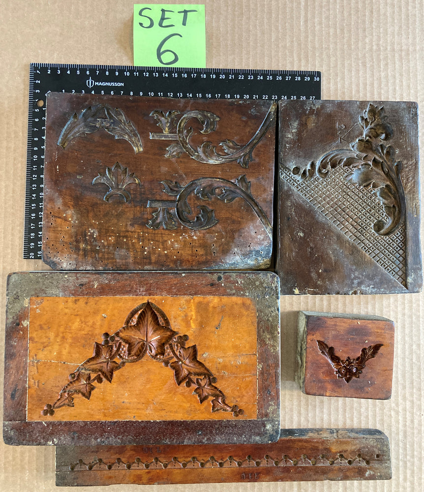 Set of 5 19th Century Antique Carved Picture Framing Moulds - For Compo Frames