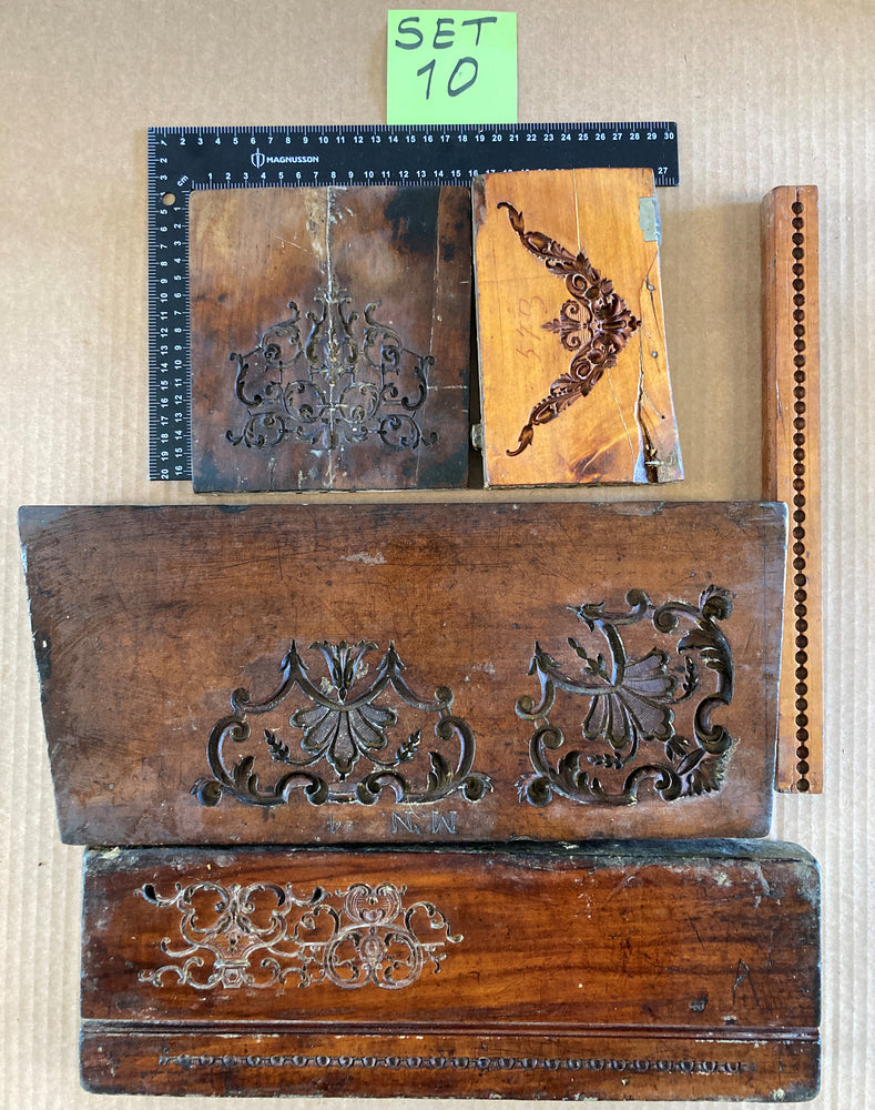 Set of 5 19th Century Antique Carved Picture Framing Moulds - For Compo Frames